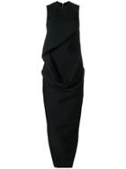 Rick Owens Layered Long Dress With Side Slit - Black