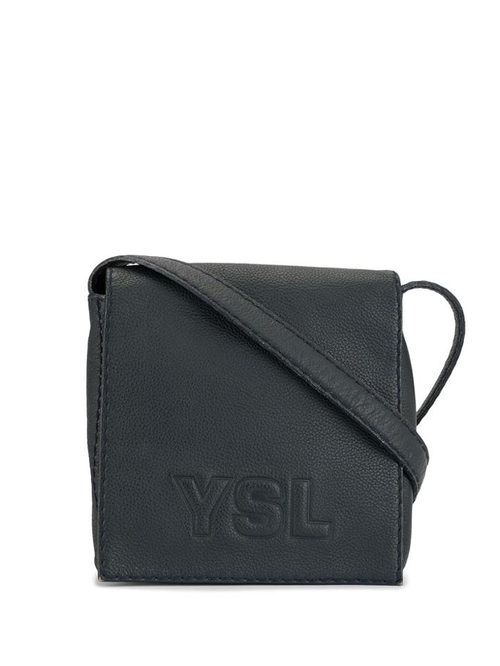 Yves Saint Laurent Pre-owned Logo Embossed Crossbody Bag - Blue