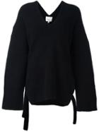 3.1 Phillip Lim Side Tie Jumper, Women's, Size: Small, Black, Polyester/spandex/elastane/cotton