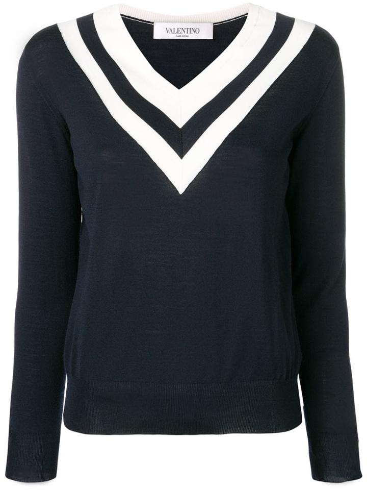 Valentino Chevron Jumper - Blue