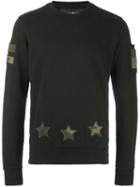 Hydrogen Star Print Sweatshirt, Men's, Size: Small, Black, Cotton