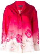 Salvatore Ferragamo Ombré Floral Shirt, Women's, Size: 42, Pink/purple, Silk