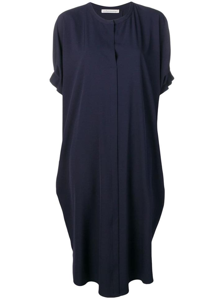 Stefano Mortari Ruffle Sleeve Oversized Dress - Blue