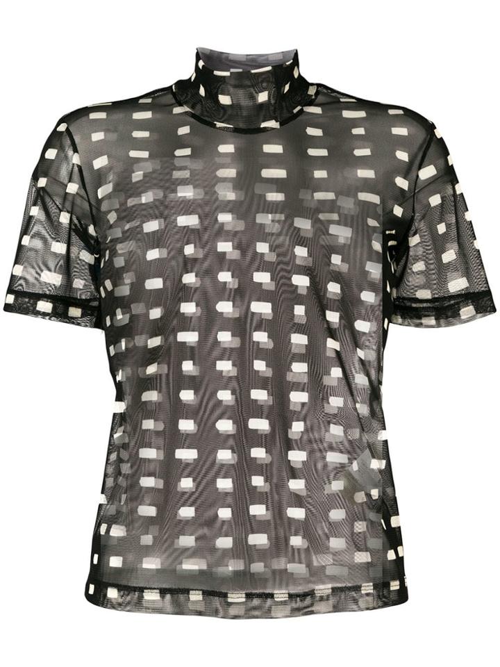 Ssheena Sheer Printed T-shirt - Black
