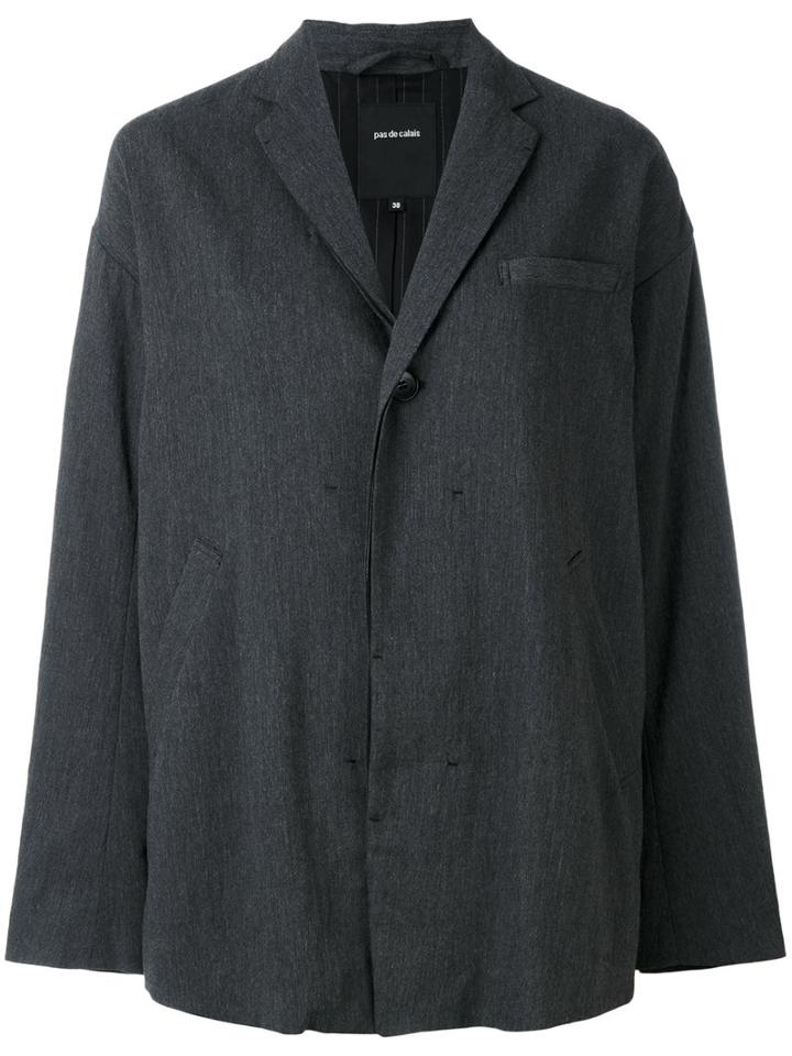 Pas De Calais - Oversized Blazer - Women - Linen/flax/polyester/polyurethane/rayon - 38, Grey, Linen/flax/polyester/polyurethane/rayon