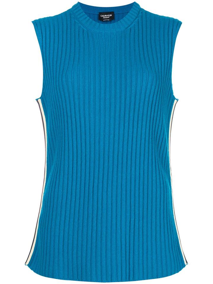 Calvin Klein 205w39nyc Ribbed Knitted Top - Blue
