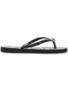 Tory Burch Floral Print Flip Flops - Black