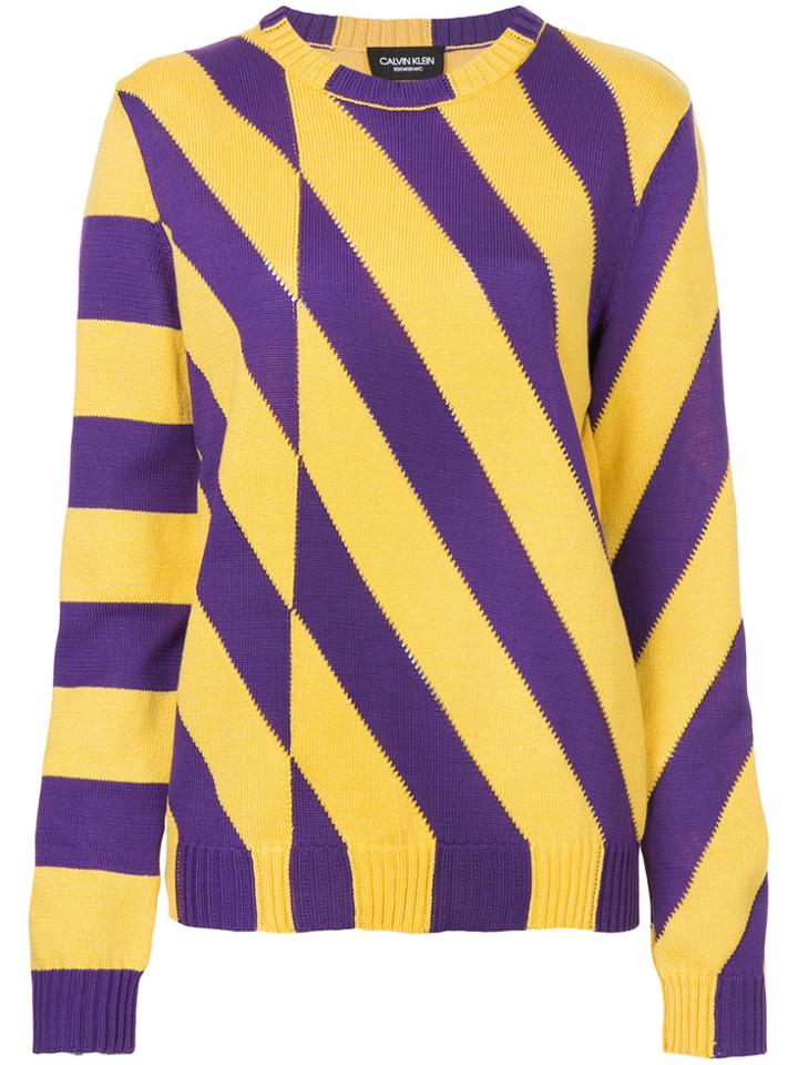 Calvin Klein 205w39nyc Contrast Stripe Sweater - Yellow & Orange