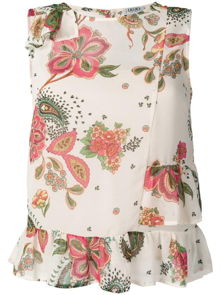 Liu Jo Floral Panelled Sleeveless Blouse - Neutrals