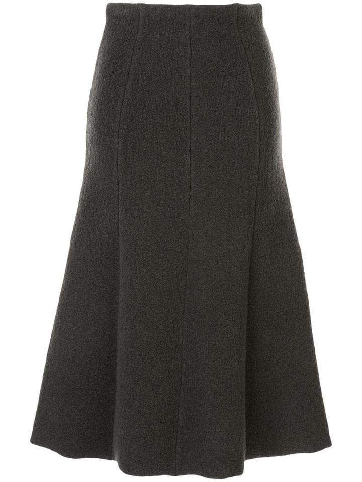 Des Prés Flared Midi Knitted Skirt - Grey
