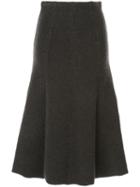 Des Prés Flared Midi Knitted Skirt - Grey