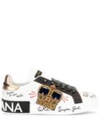 Dolce & Gabbana Portofino Embellished Sneakers - White