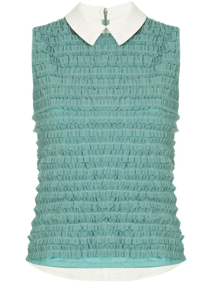 Tu Es Mon Trésor Frill-detail Sleeveless Blouse - Green