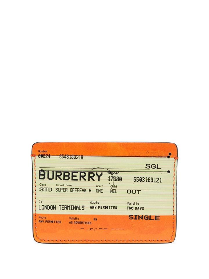 Burberry Ticket Print Logo Cardholder - Orange