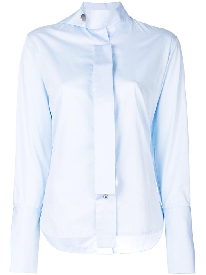 Eudon Choi Drape Neck Button Shirt - Blue