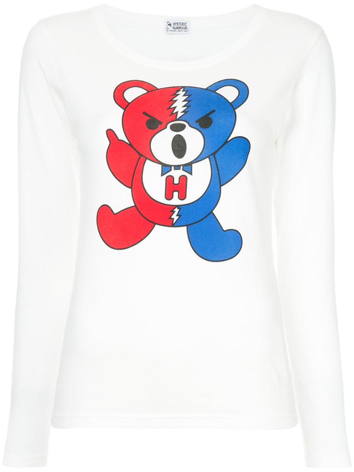 Hysteric Glamour Dead Bear Print Blouse - White