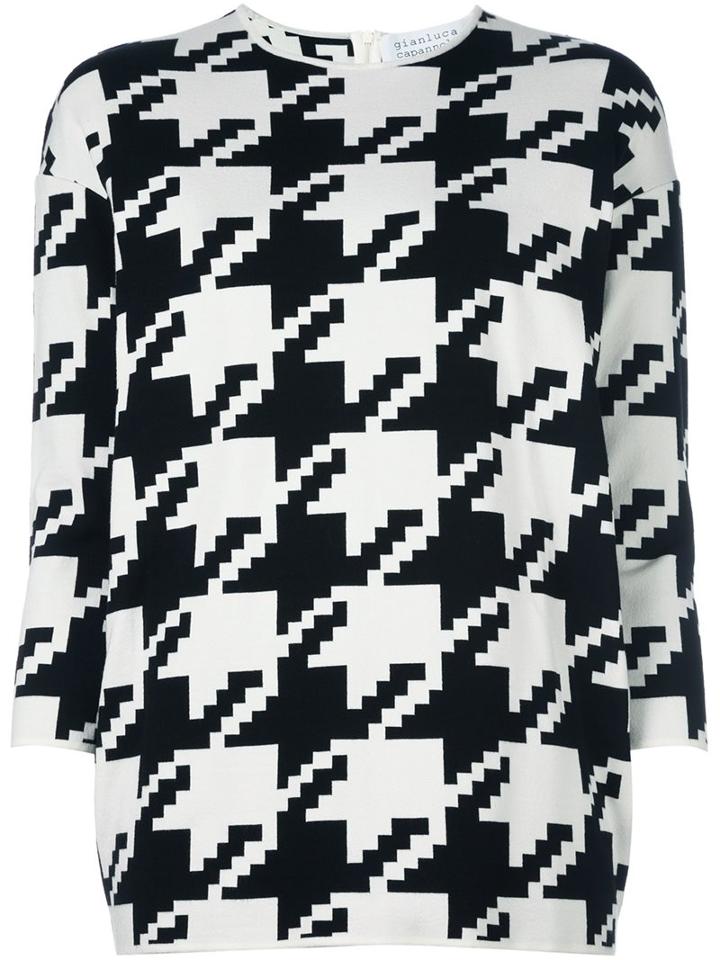 Gianluca Capannolo Houndstooth Pattern Pullover, Women's, Size: 40, Black, Viscose/polyester