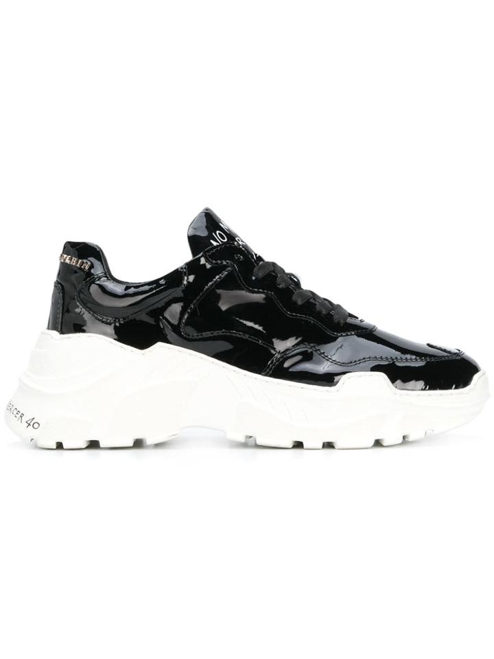 Philipp Plein Varnished Lace-up Sneakers - Black