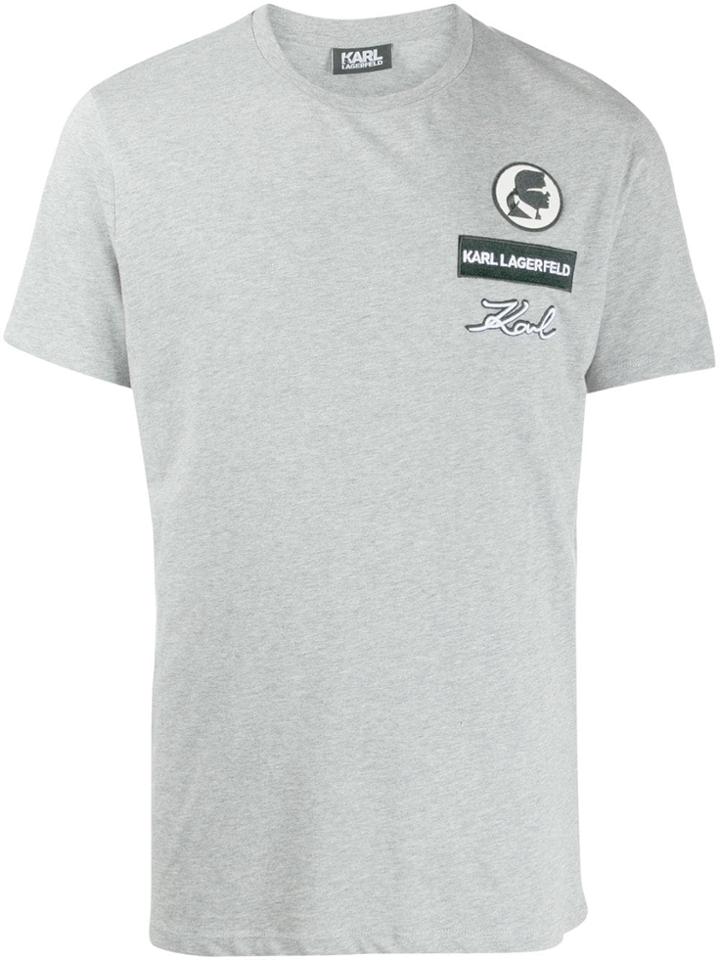 Karl Lagerfeld Appliqué Logo T-shirt - Grey