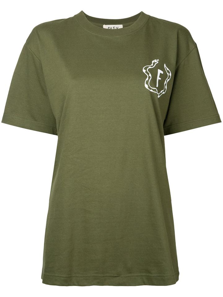 G.v.g.v.flat - Printed T-shirt - Women - Cotton - One Size, Green, Cotton