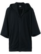 Y-3 Oversized Front-zip Hoodie - Black