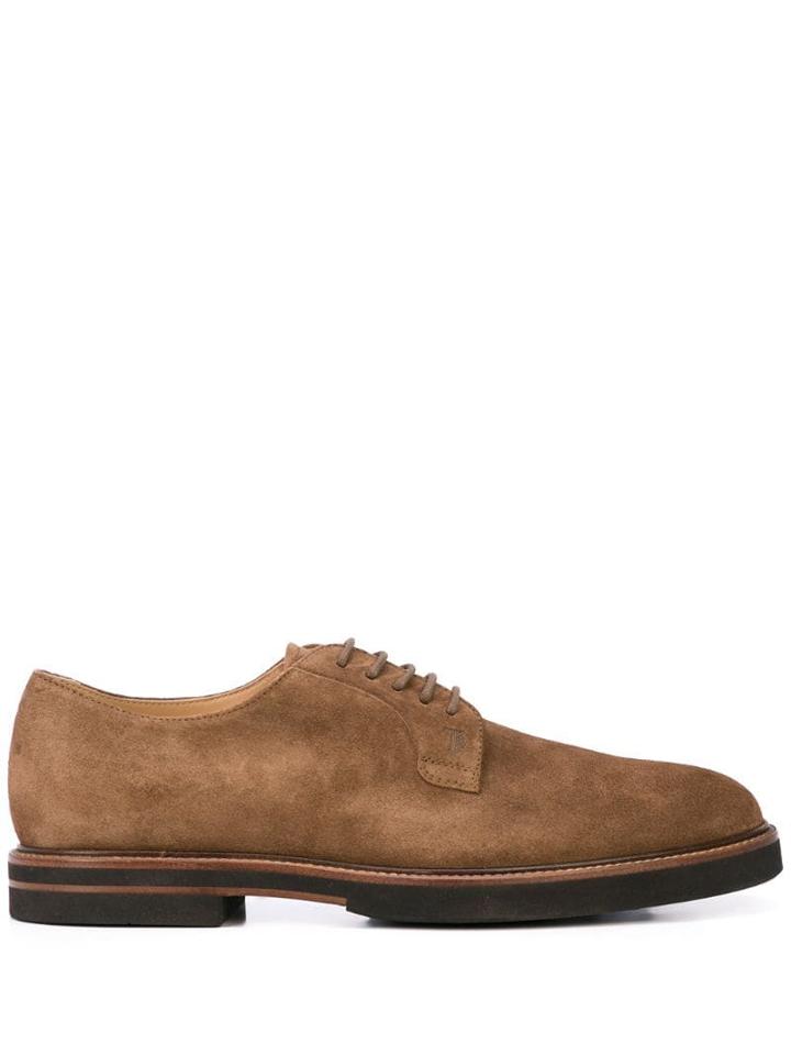 Tod's Suede Derby Shoes - Brown