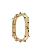 Tory Burch Studed Stone Square Hinged Bracelet - Metallic