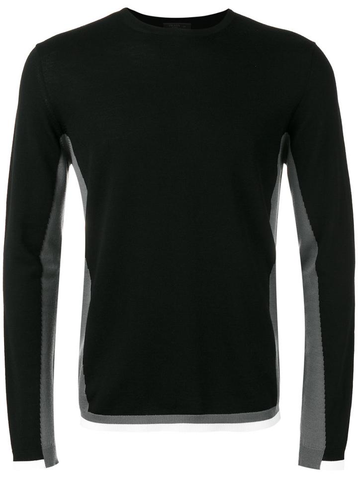 Prada - Colour Block Jumper - Men - Virgin Wool - 48, Black, Virgin Wool