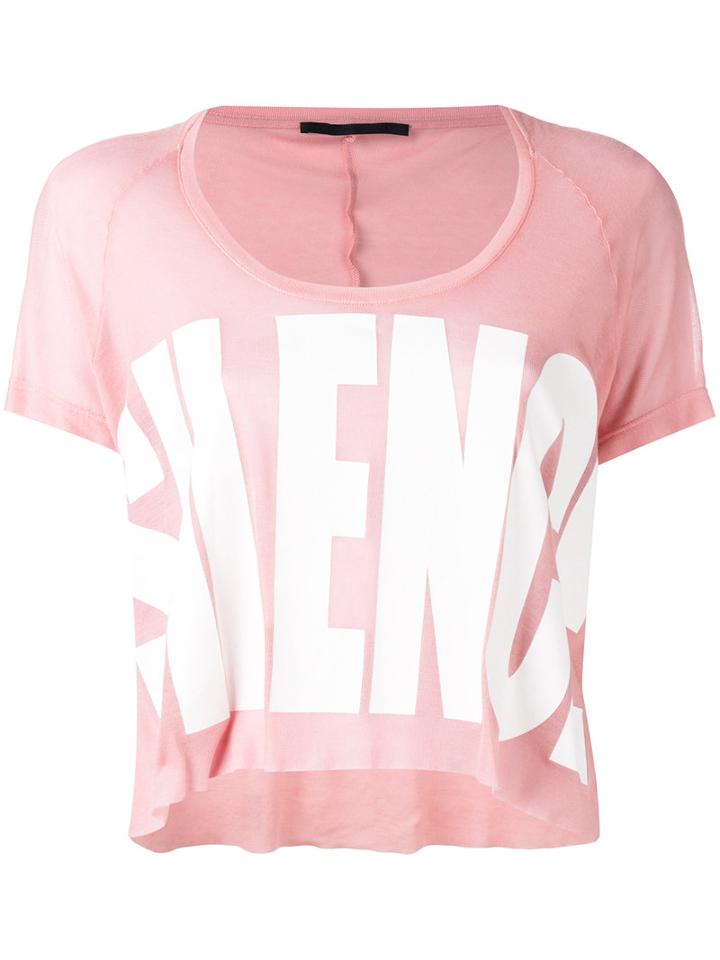 Haider Ackermann - Short Sleeved Crop Top - Women - Cotton/nylon/rayon - M, Women's, Pink/purple, Cotton/nylon/rayon