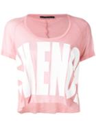 Haider Ackermann - Short Sleeved Crop Top - Women - Cotton/nylon/rayon - M, Women's, Pink/purple, Cotton/nylon/rayon