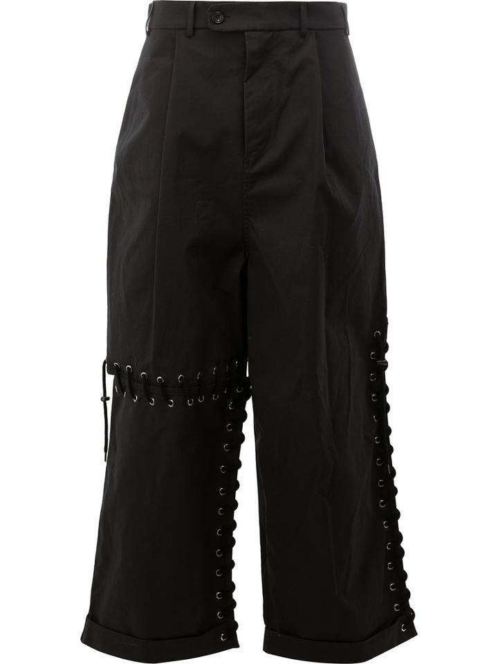 Craig Green Laced Loose-fit Trousers, Size: Large, Black, Cotton