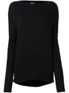 Kristensen Du Nord Round Neck Jumper, Women's, Size: 2, Black, Silk/leather/cashmere