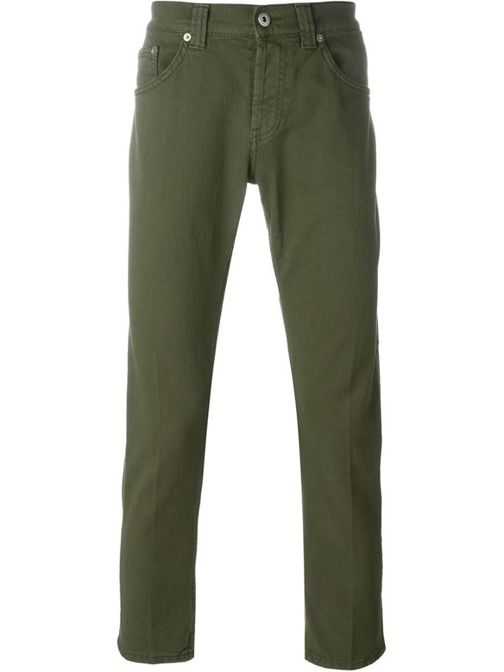 Dondup Classic Slim Jeans, Men's, Size: 32, Green, Cotton/spandex/elastane