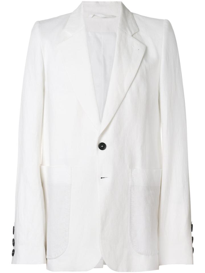 Ann Demeulemeester Single-breasted Blazer - White