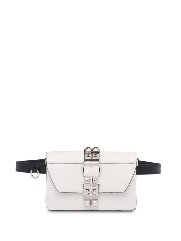 Prada Elektra Leather Belt Bag - White