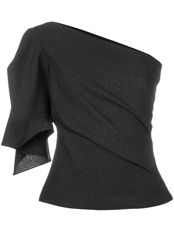 Edeline Lee Asymmetric Fitted Blouse - Black