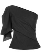 Edeline Lee Asymmetric Fitted Blouse - Black