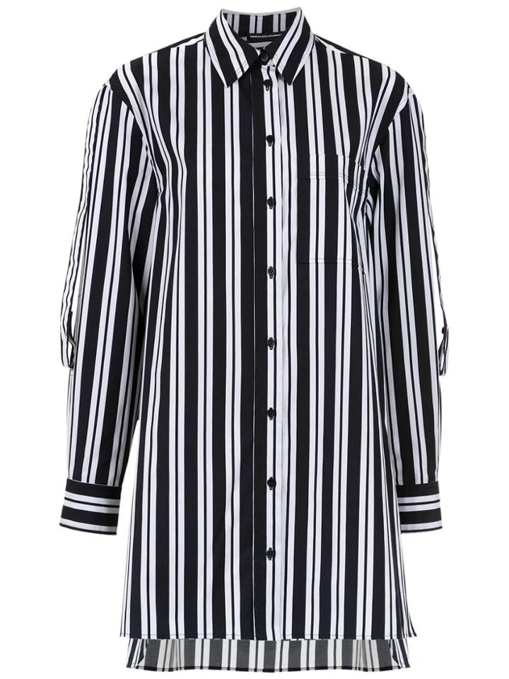 Reinaldo Lourenço Striped Longline Shirt Dress - Black