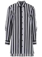 Reinaldo Lourenço Striped Longline Shirt Dress - Black