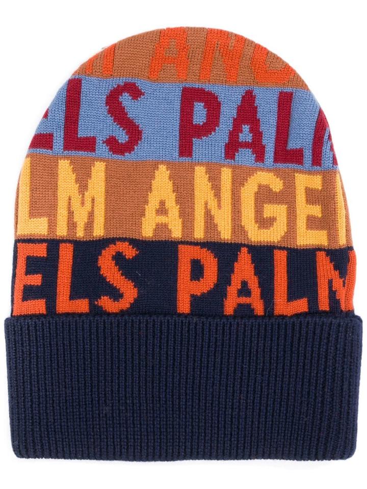 Palm Angels Logo Hoodie - Blue