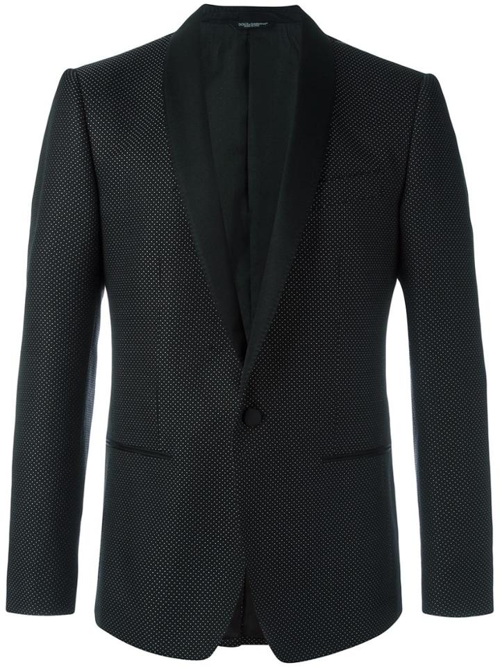 Dolce & Gabbana Micro Dotted Tuxedo Jacket - Black