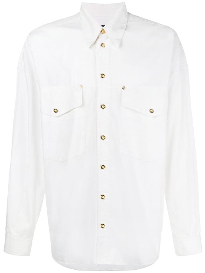 Versace Vintage Double Collar Boxy Shirt - White