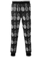 Dolce & Gabbana Pineapple Print Trousers, Men's, Size: 46, Black, Cotton