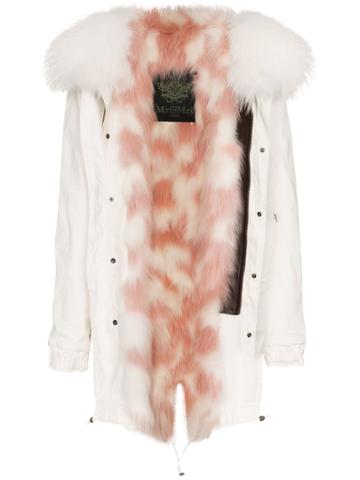 Mr & Mrs Italy Racoon And Fox Fur Lined Parka - White