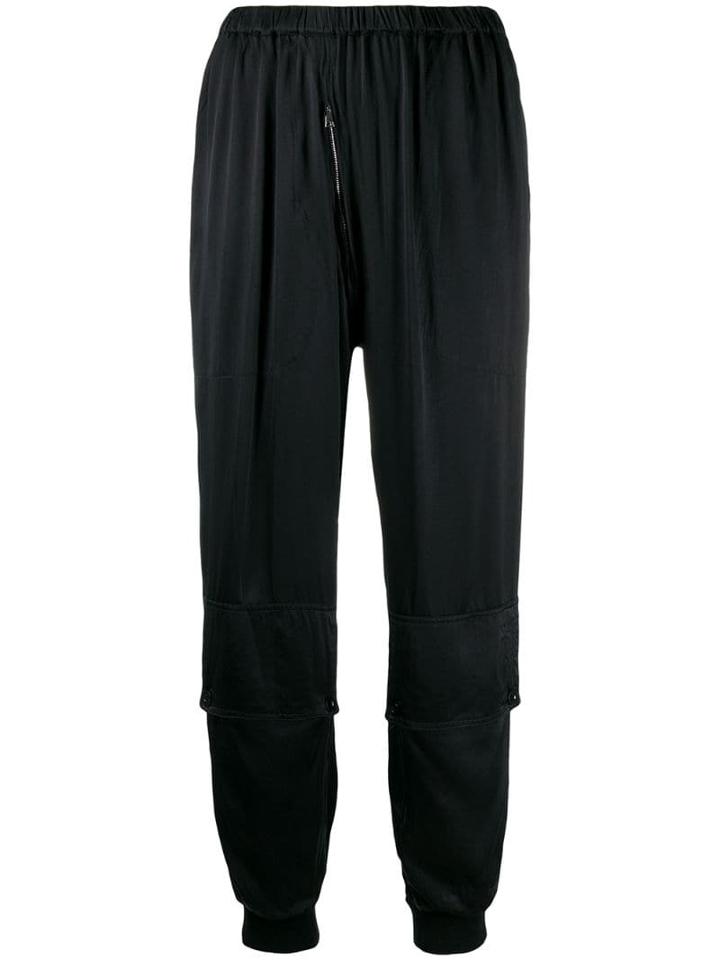 Katharine Hamnett London Runner Silk Satin Trousers - Black