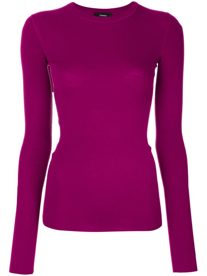 Theory Rib Knit Top - Pink & Purple