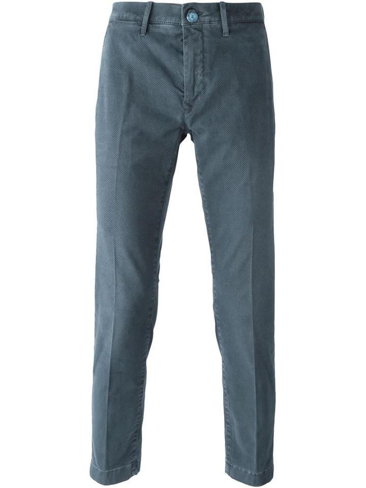 Jacob Cohen Academy Straight Leg Trousers, Men's, Size: 38, Blue, Cotton/spandex/elastane
