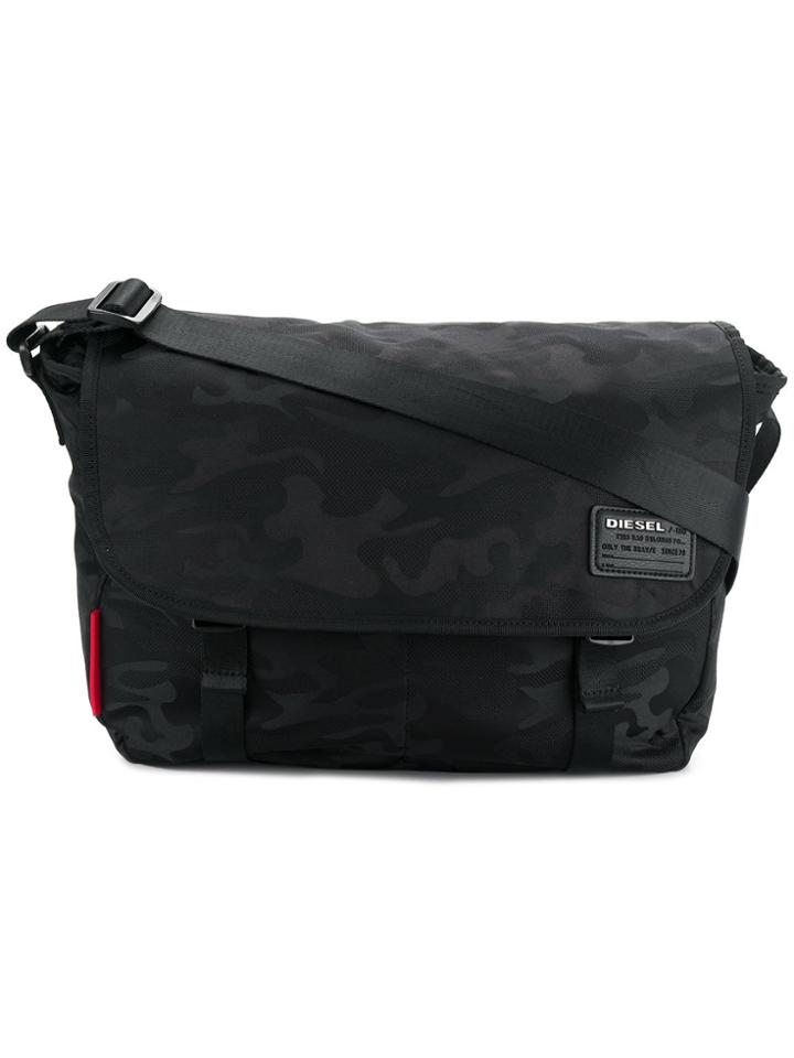 Diesel Military Style Shoulder Bag - Black