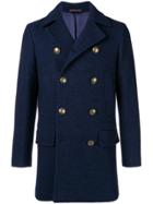 Eleventy Double-breasted Fitted Coat - Blue