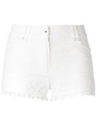 Plein Sud Raw Hem Shorts, Women's, Size: 38, White, Cotton